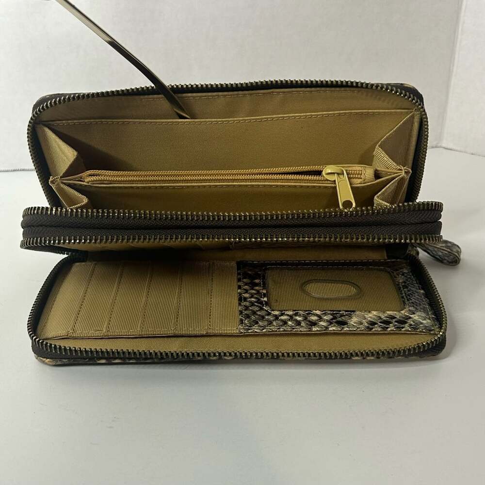 Jessica Simpson Python Print Faux Leather Zip-Around Wallet - Picture 5 of 8